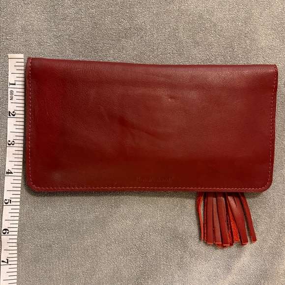 Lisa Leonard Genuine Leather Wallet with Zipper Tassel & 22 Card Slots, Red NWOT - Picture 13 of 15